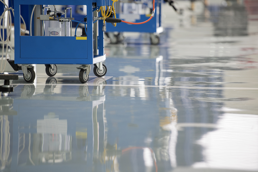 newly installed epoxy in the floor